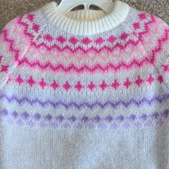 btween Cream Sweater with Pink and Purple Pattern - Picture 8 of 10